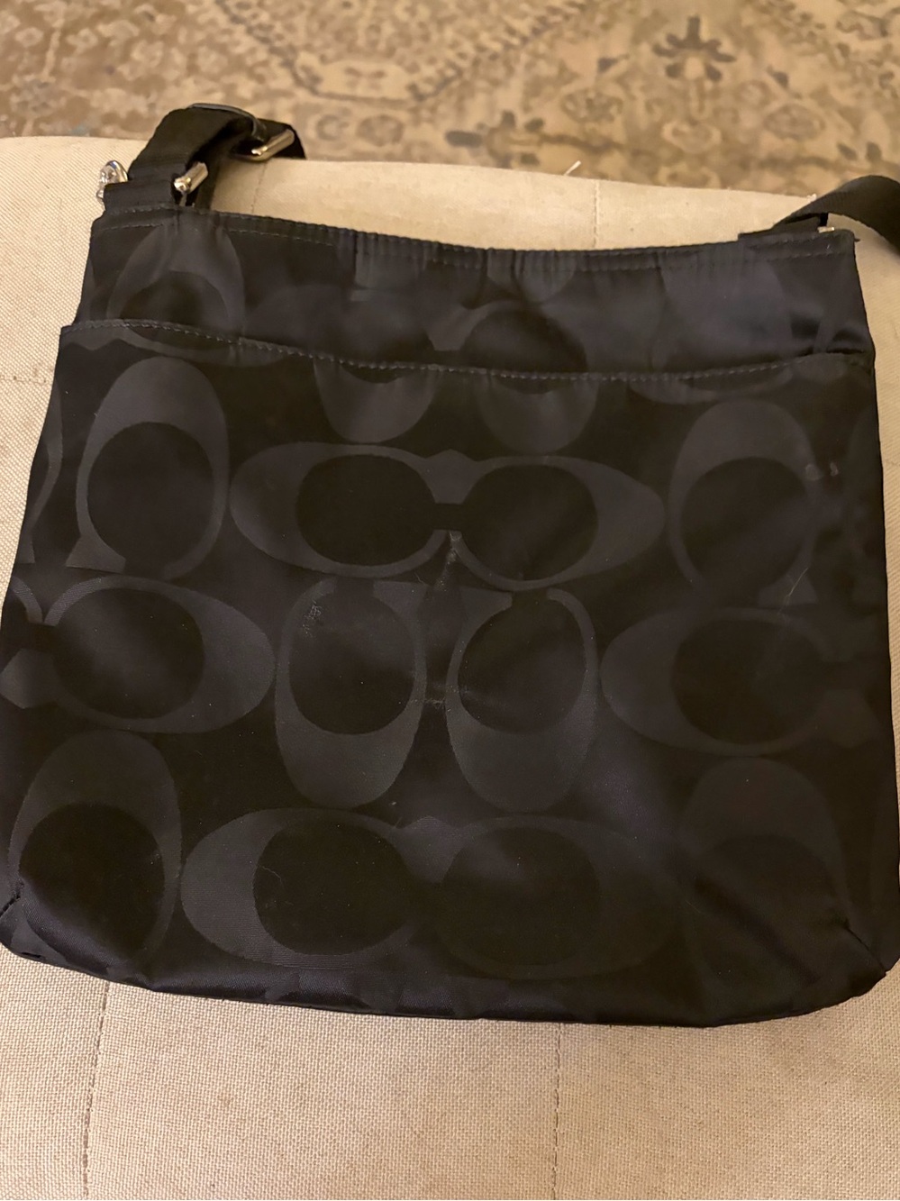 Coach Black Signature Nylon Messenger Crossbody - Picture 2 of 4